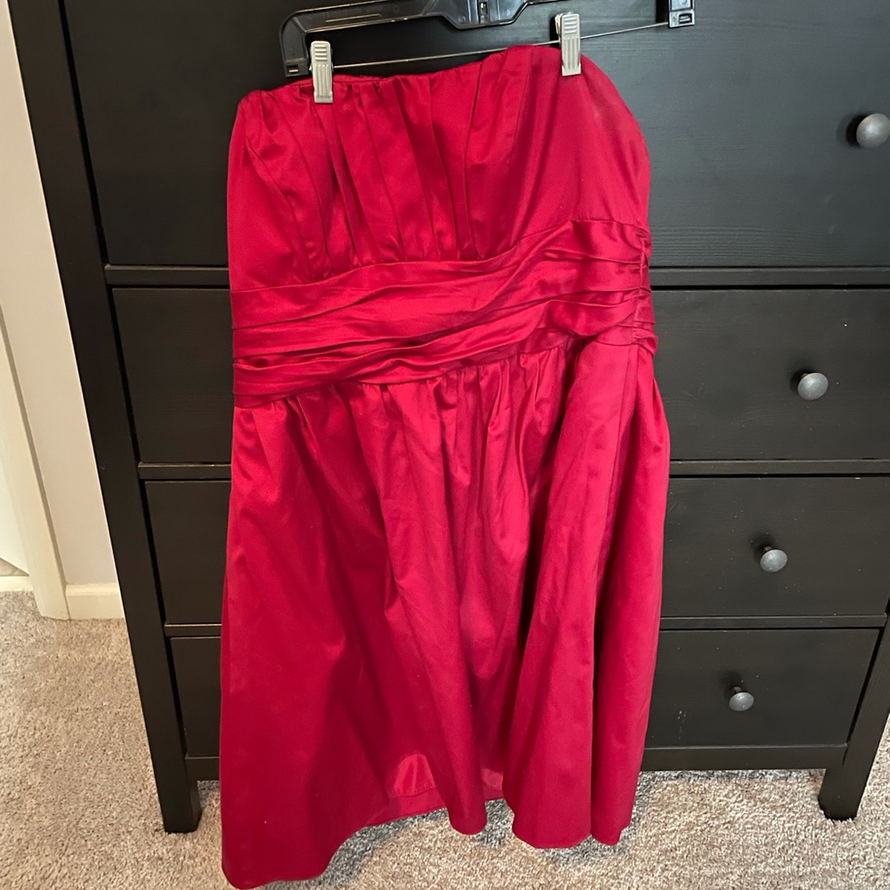 David’s Bridal size 18 strapless bridesmaid dress